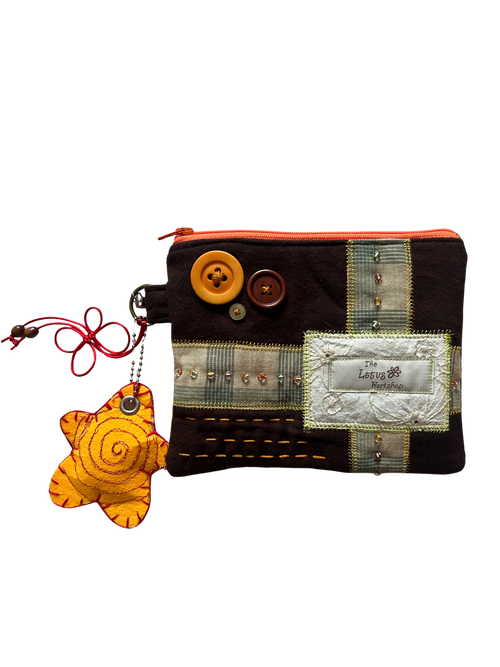 Autumnal Beaded Keychain Pouches